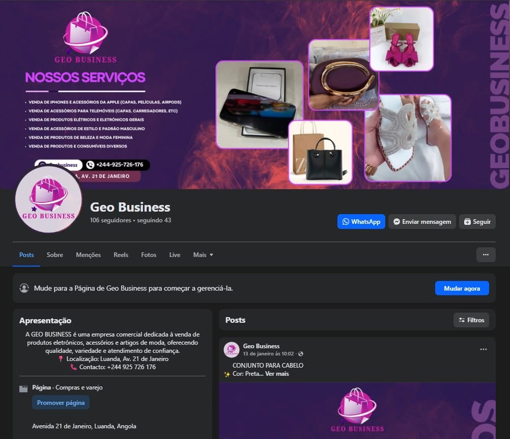 Arranque Digital para Comércio de Relógios e Acessórios – Geo Business