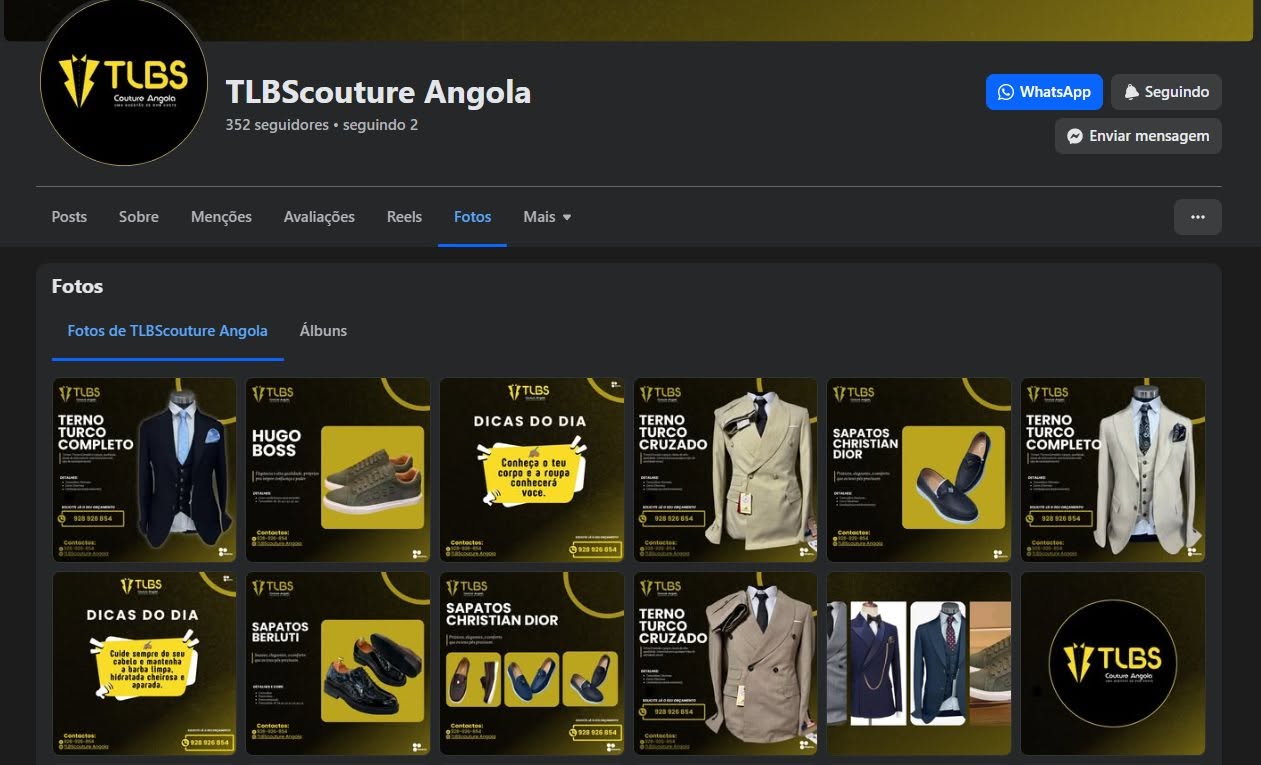 Arranque Digital para Marca de Moda Masculina – TLBScouture Angola