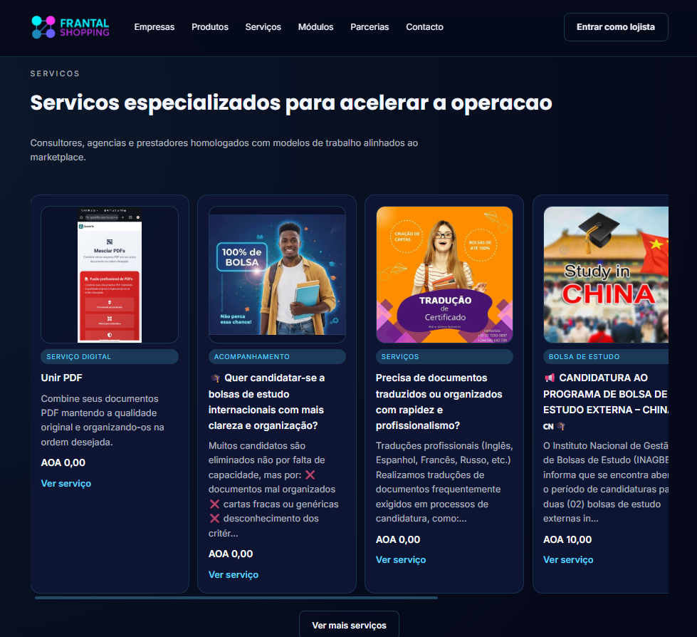 Desenvolvimento e Lançamento do Frantal Shopping – Marketplace Multimarcas Integrado ao Ecossistema Frantal