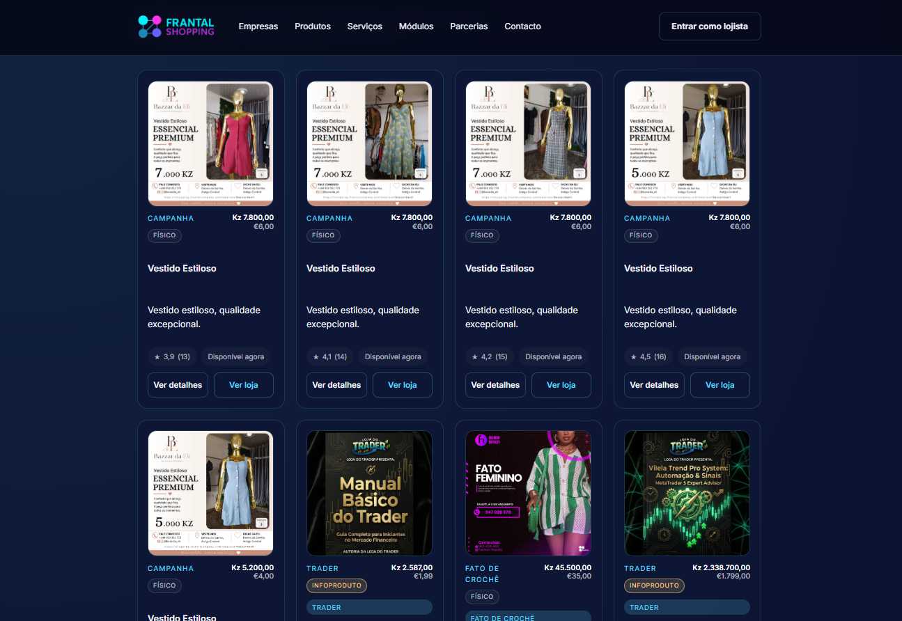 Desenvolvimento e Lançamento do Frantal Shopping – Marketplace Multimarcas Integrado ao Ecossistema Frantal
